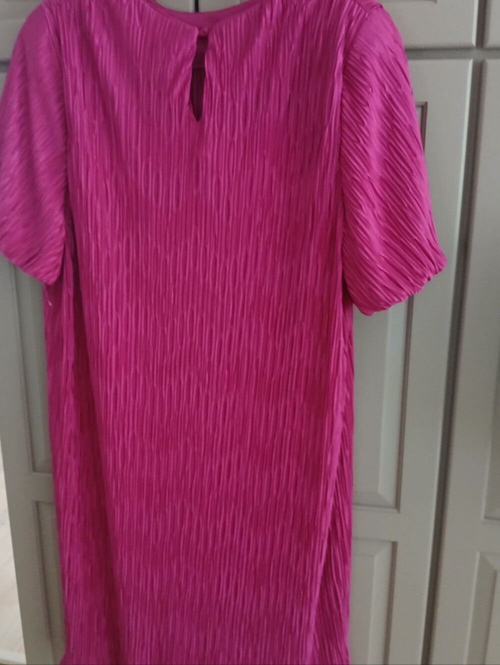 Plus Size Pink Tunic Scruntched Women's Top Padded Shoulders Size:2XL - Picture 4 of 9